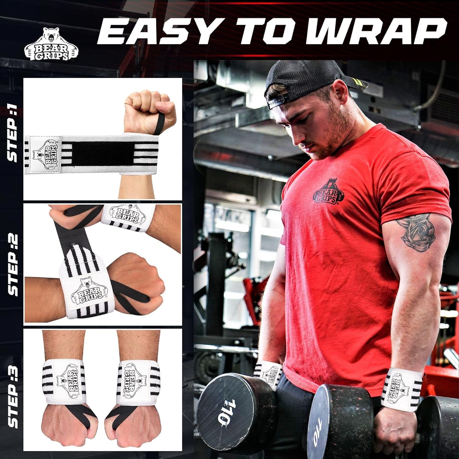 Wrist Wraps for Weightlifting | Weight Lifting Wrist Straps for Weightlifting | Extra Strength Gym Wrist Wraps | Two Wrist Wrap per Pack | 12” & 18” | Lifting Wrist Wraps for Men & Women