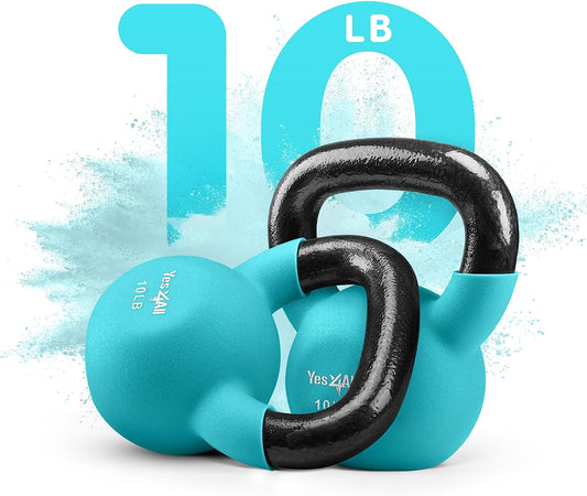 Neoprene Coated Kettlebell - Hand Weights for Home Gym & Weight Training